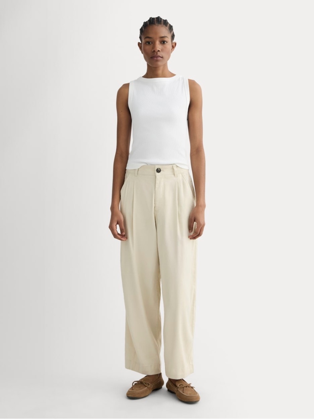 Everlane The Everywhere Pant in Stretch Linen Birch Minimalist Trousers 6 NWOT
